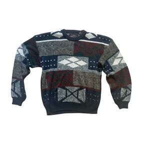 Expressions Vintage Men's Sweater size Medium Navy White Red‎